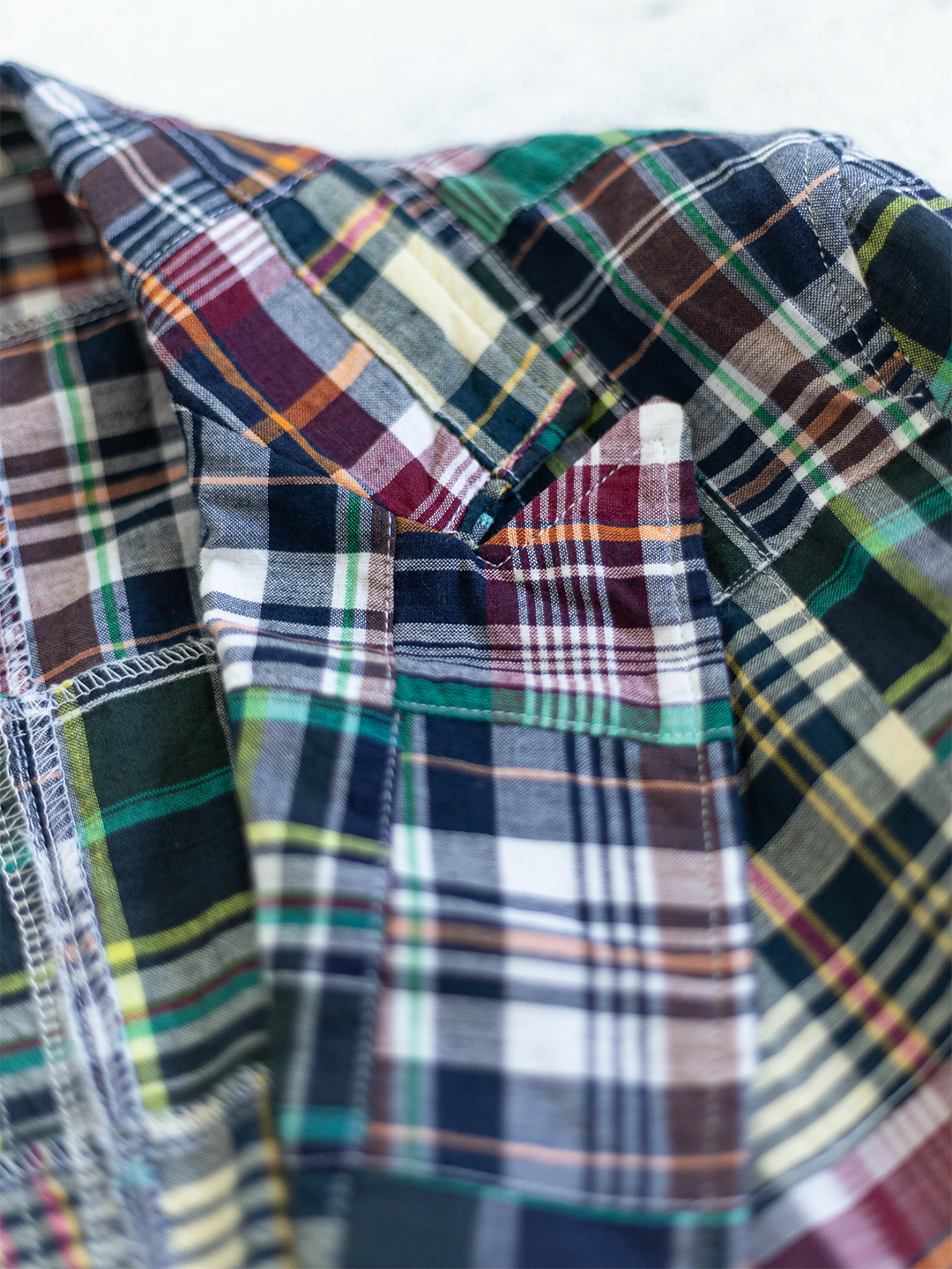 Comfortable Jacket Madras Patchwork