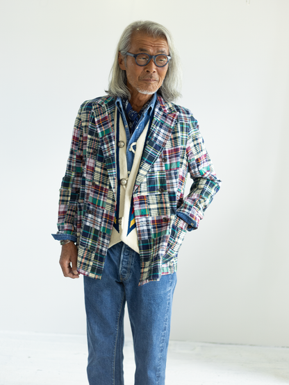 Comfortable Jacket Madras Patchwork