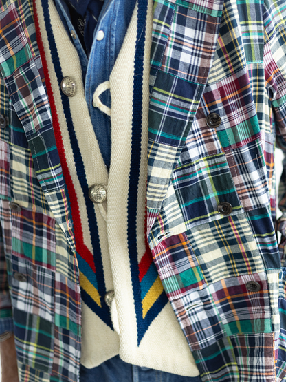 Comfortable Jacket Madras Patchwork