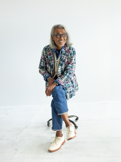 Comfortable Jacket Madras Patchwork