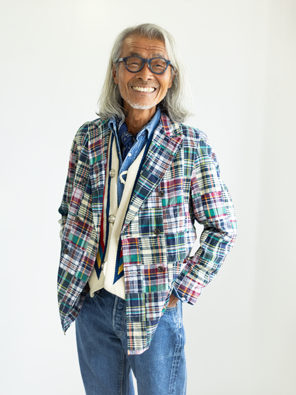 Comfortable Jacket Madras Patchwork